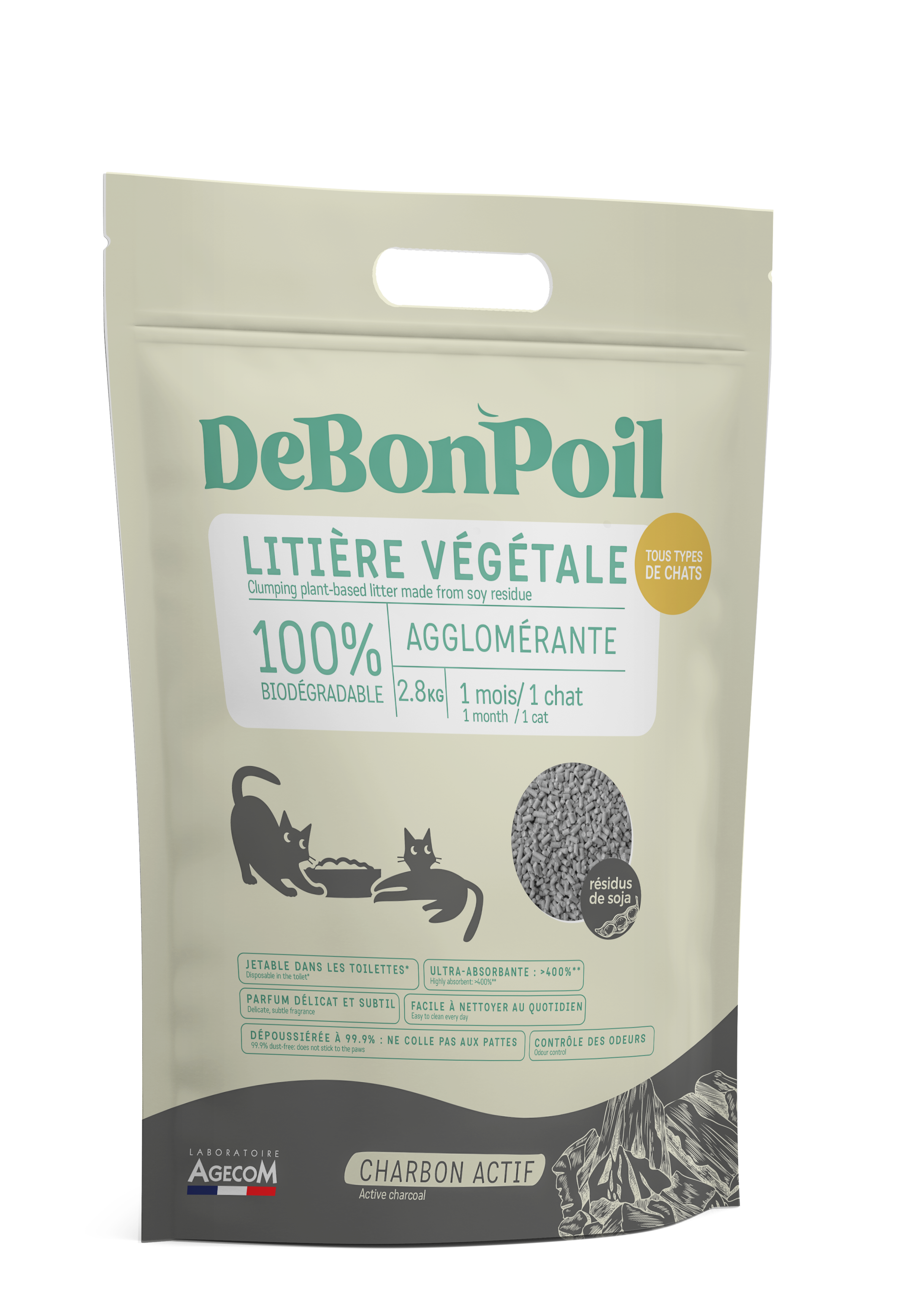 Essentiel - Litière pour Chat Soja Charbon - ESSENTIEL - Image 2