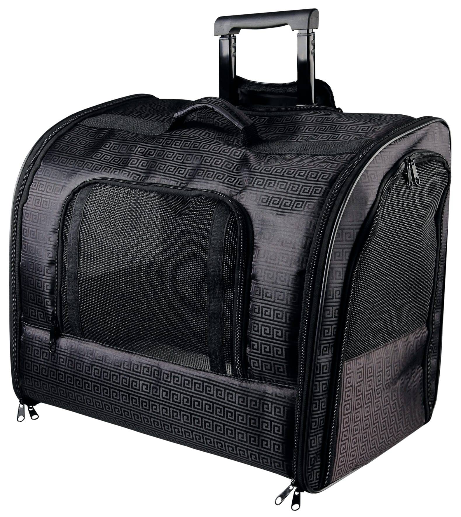 Trixie - Bolsa de transport polyester noir avec roues - TRIXIE