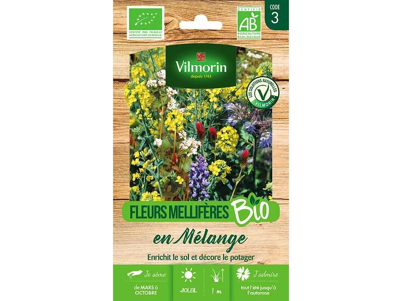 Vilmorin - Fleurs en mélange bio pour engrais vert série 3 sachet graines 4 g - Vilmorin - Image 2