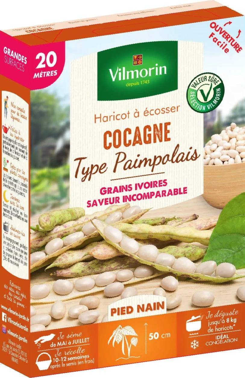 Vilmorin - Haricot cocagne type paimpolais série 20m sachet graines 198 g - Vilmorin