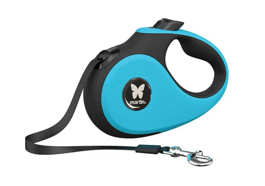 Martin Sellier - Laisse Enrouleur Sangle Turquoise - MARTIN