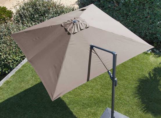 Pro Loisirs - Parasol déporté - 3 m - Aluminium - Taupe - Image 2