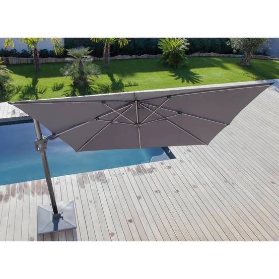 Pro Loisirs - Parasol déporté - 3 m - Aluminium - Taupe - Image 7