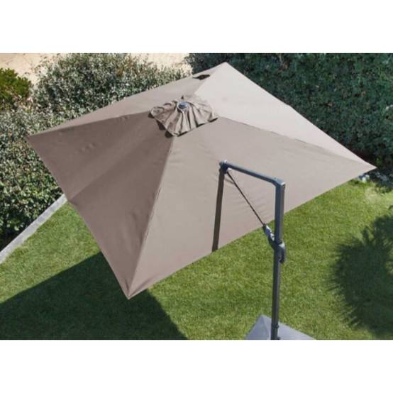 Pro Loisirs - Parasol déporté - 3 m - Aluminium - Taupe - Image 1