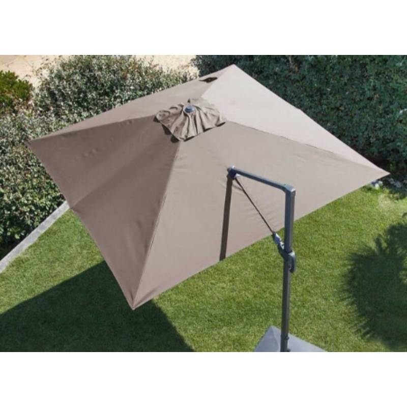 Pro Loisirs - Parasol déporté - 3 m - Aluminium - Taupe - Image 1