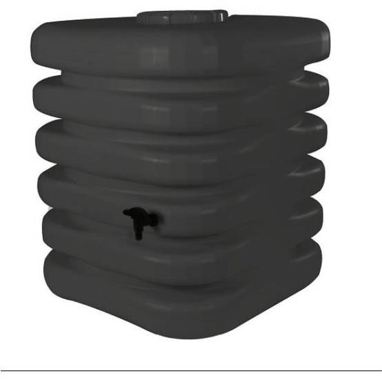 Belli - Récupérateur d'eau de pluie 1000L robinet et collecteur inclus cubique gris anthracite – BELLI - Image 3
