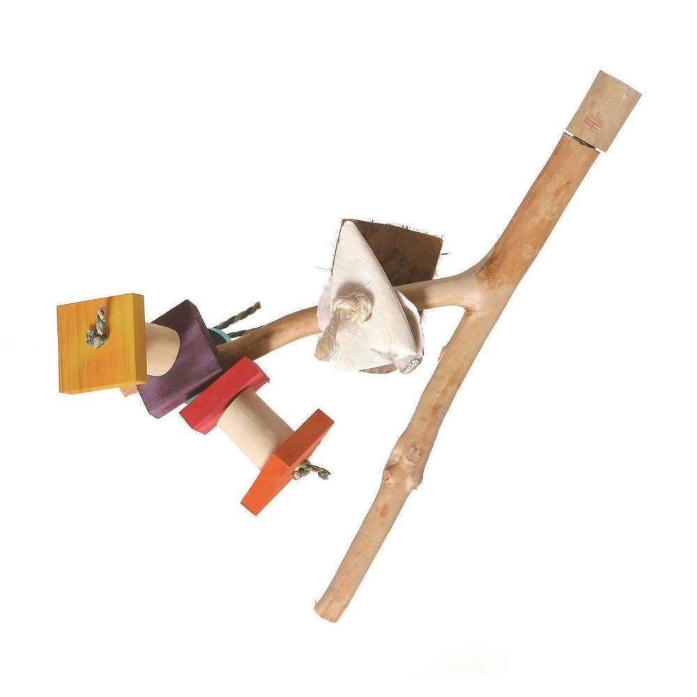 United Bird - Double perchoir bois avec jouets – UNITED BIRD