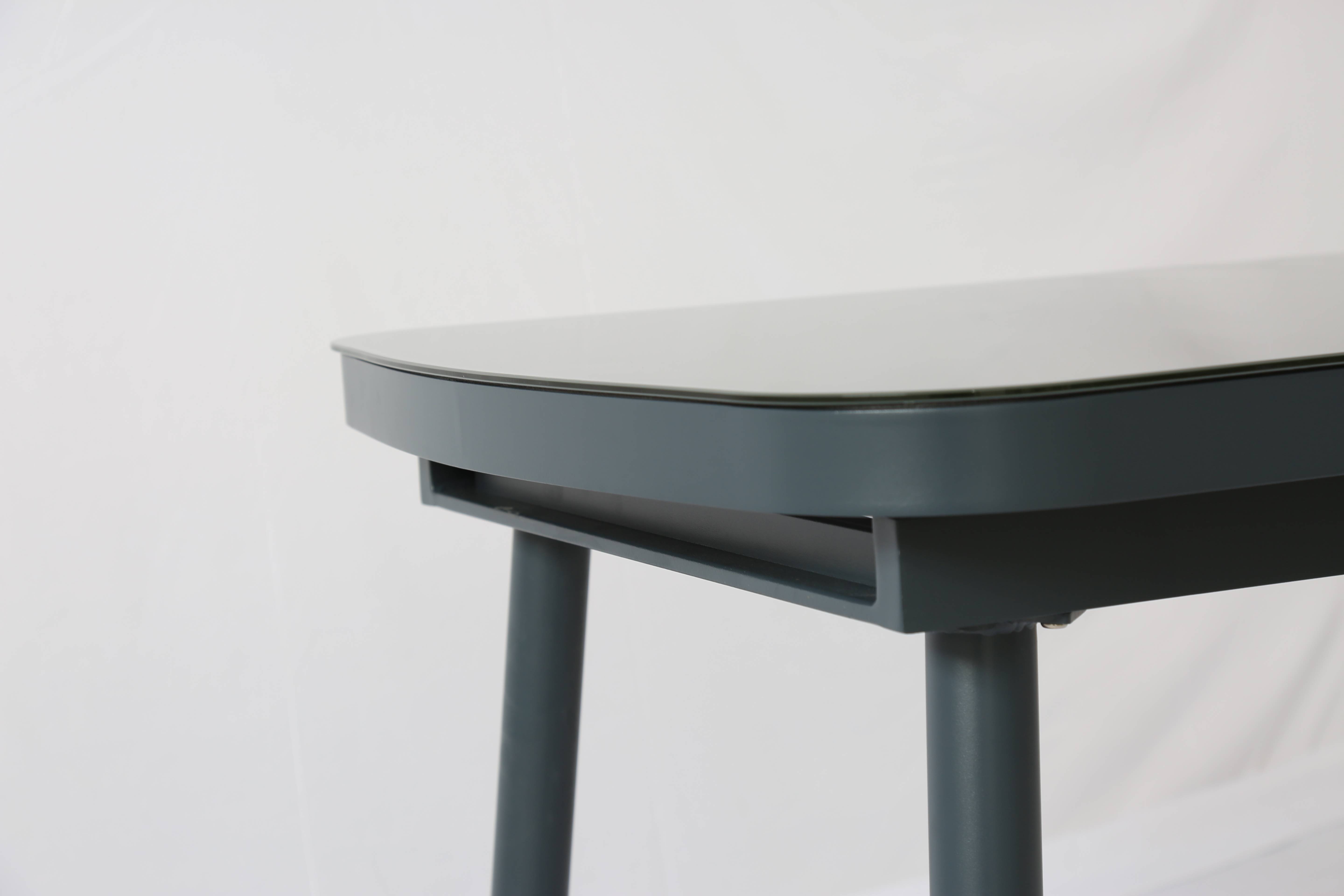 Ecloz - Table de jardin extensible rectangulaire alu verre 8 personnes anthracite ECLOZ - Image 5