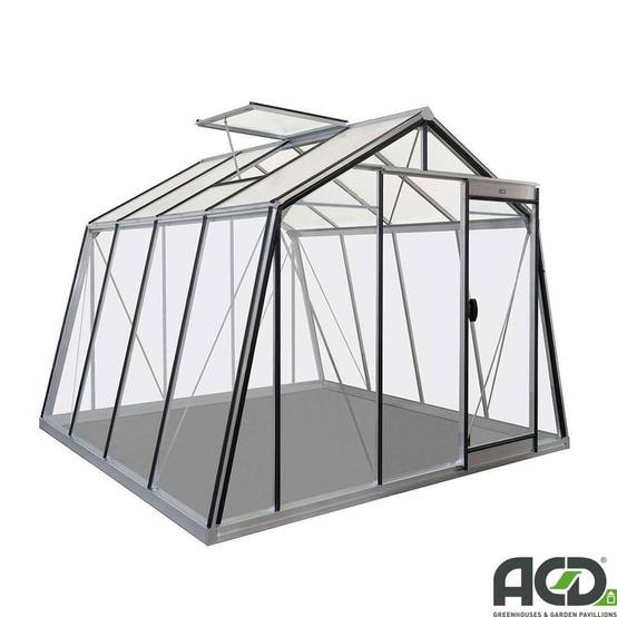 ACD Pro - Serre de jardin verre trempé aluminium brut 9,12 m² Prestige S104H Aluline avec embase - ACD Pro - Image 1
