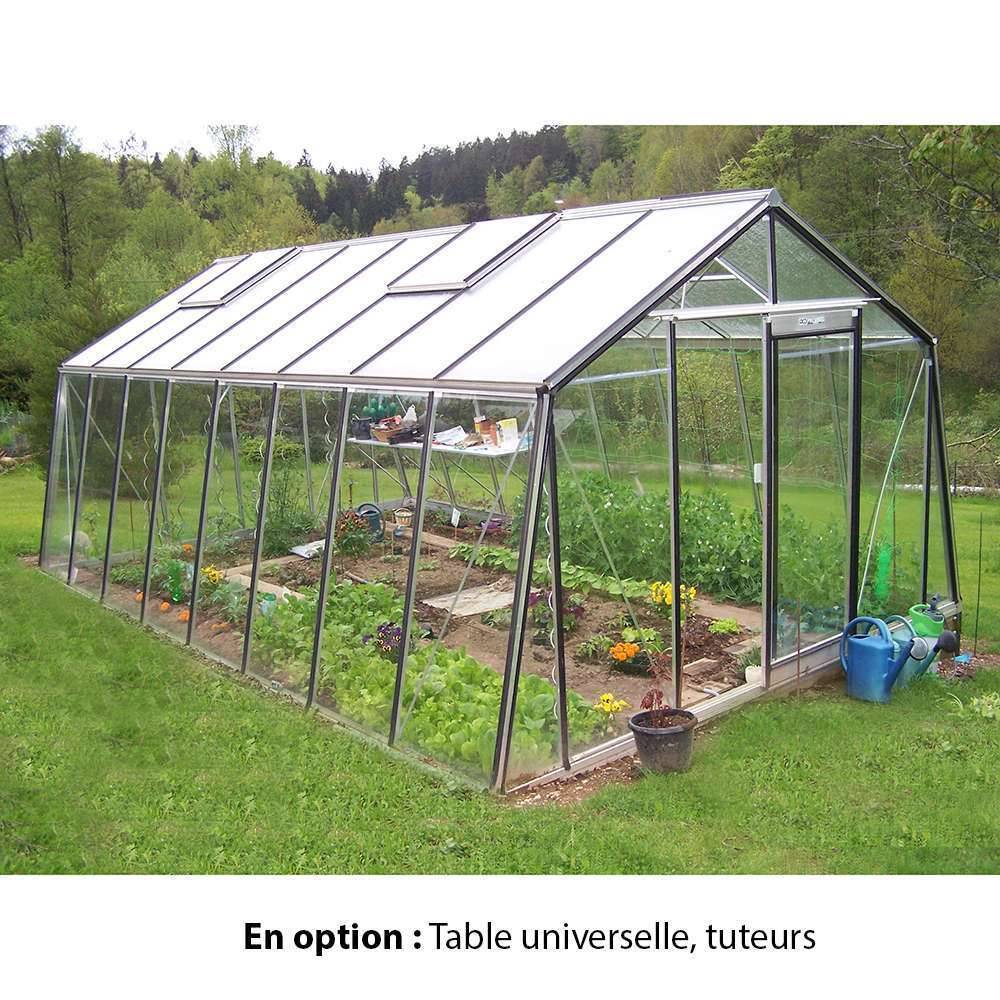 ACD Pro - Serre de jardin verre trempé aluminium brut 22,53 m² Prestige S208H Aluline avec embase - ACD Pro - Image 5