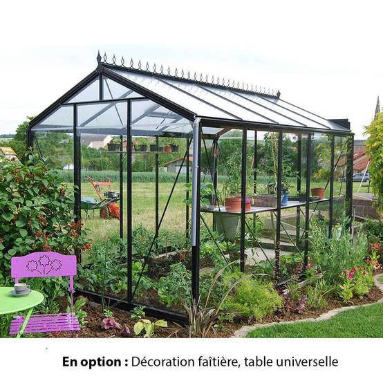 ACD Pro - Serre de jardin verre trempé aluminium noir 8,61 m² Prestige R205H Blackline avec embase - ACD Pro - Image 1