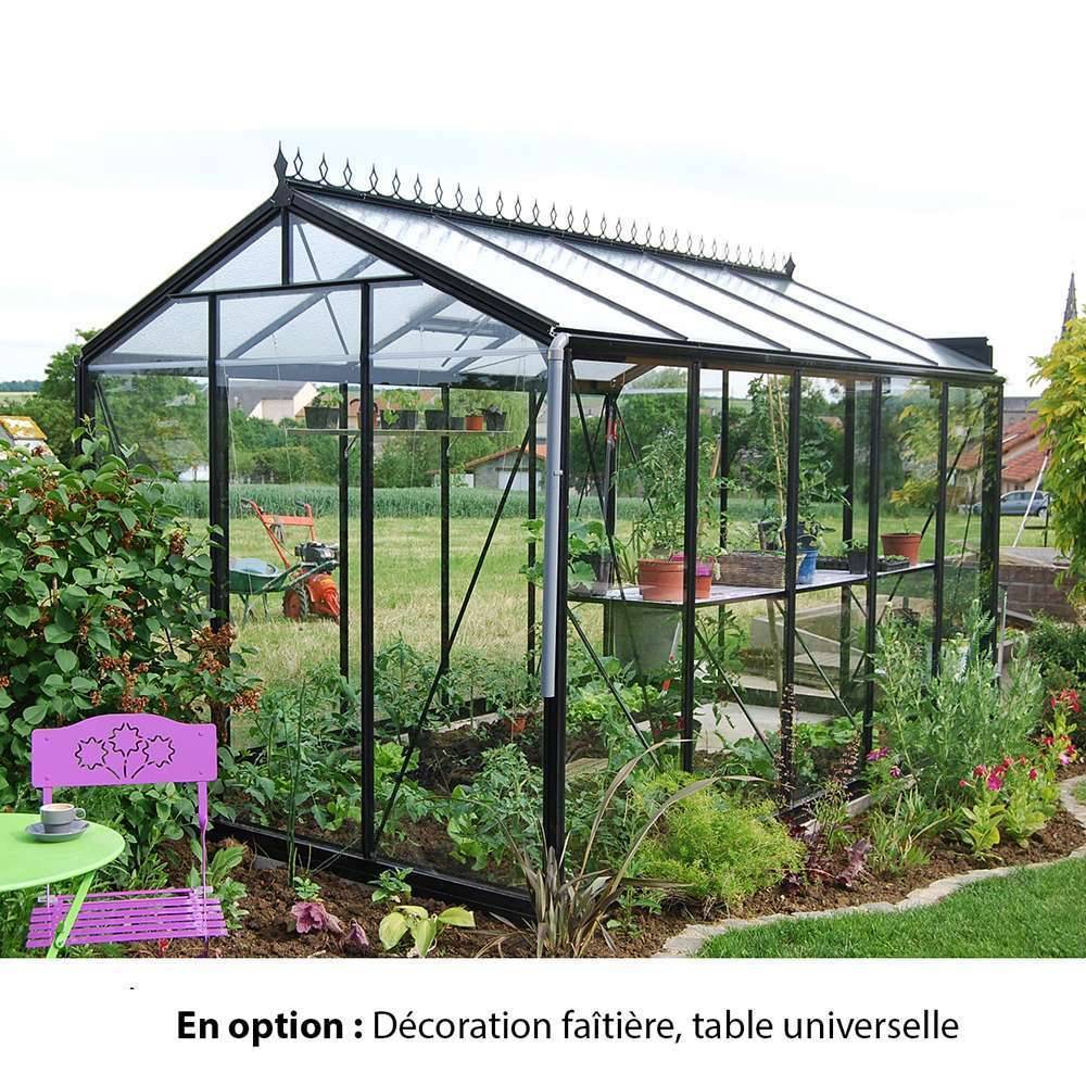 ACD Pro - Serre de jardin verre trempé aluminium noir 8,61 m² Prestige R205H Blackline avec embase - ACD Pro - Image 1