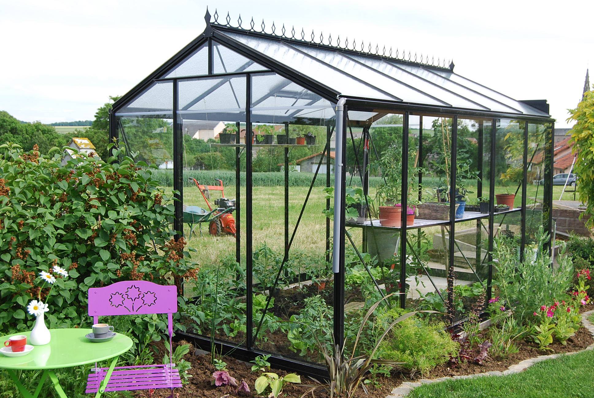 ACD Pro - Serre de jardin verre trempé aluminium noir 8,61 m² Prestige R205H Blackline avec embase - ACD Pro - Image 3