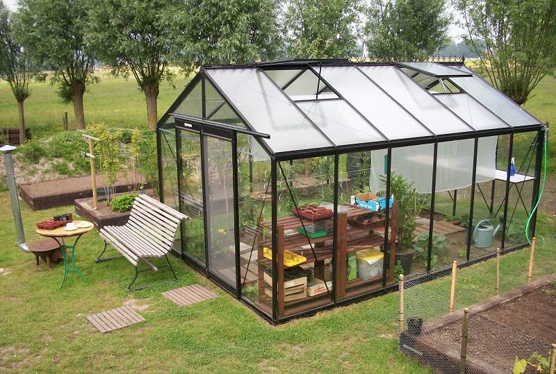 ACD Pro - Serre de jardin verre trempé aluminium noir 13,62 m² Prestige R306H Blackline avec embase - ACD Pro - Image 1