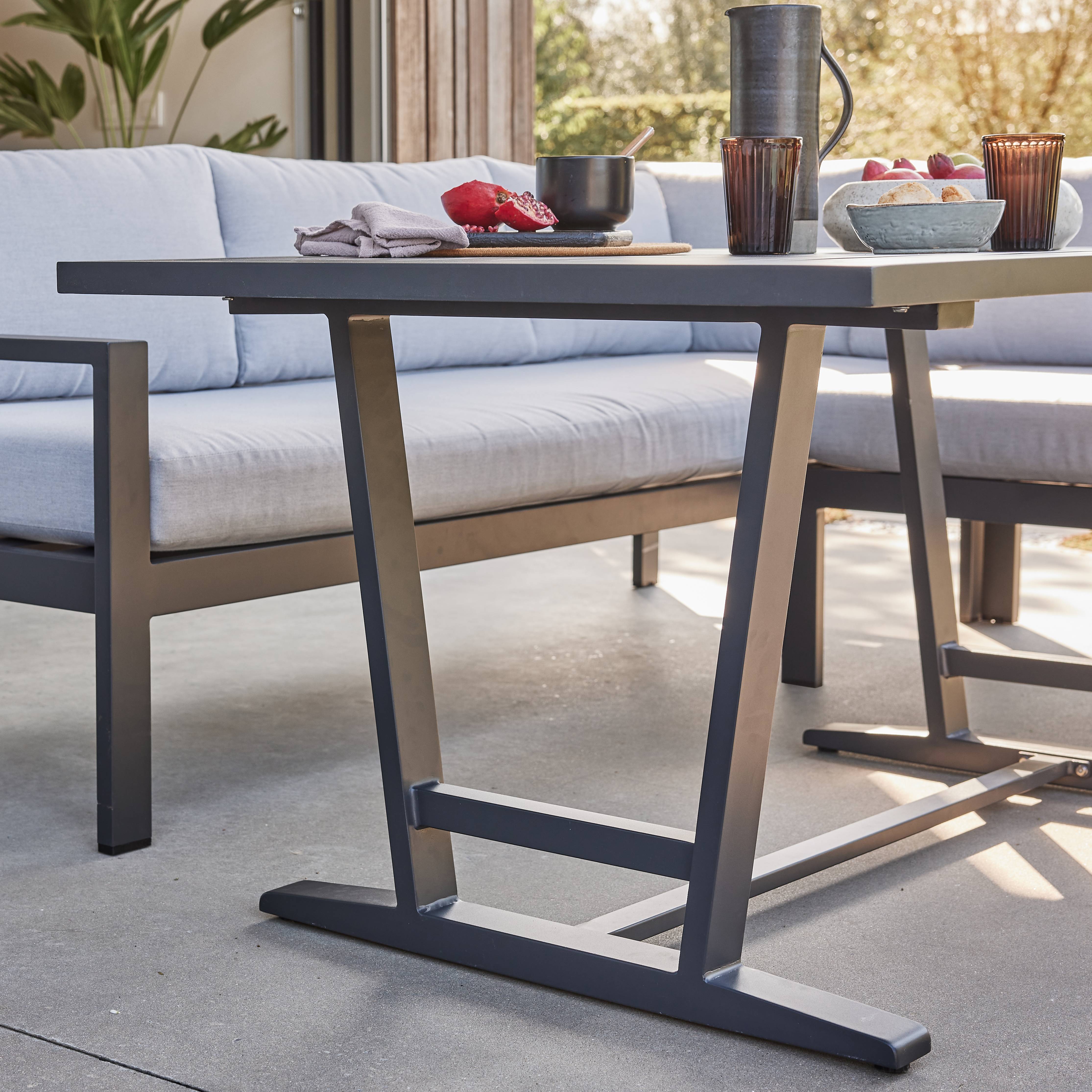 Ecloz - Salon de jardin aluminium anthracite et gris 8 personnes Family ECLOZ - Image 8
