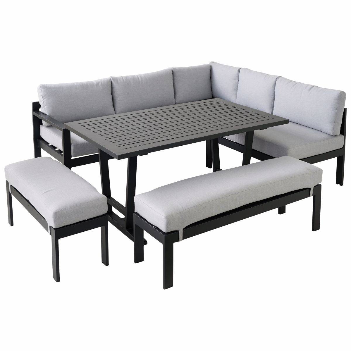 Ecloz - Salon de jardin aluminium anthracite et gris 8 personnes Family ECLOZ - Image 10