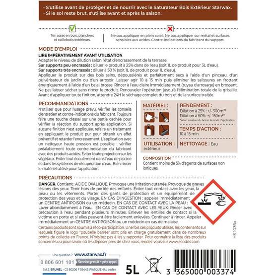Starwax - DEGRISANT CONCENTRE POUR TERASSE EN BOIS 5L - Image 3