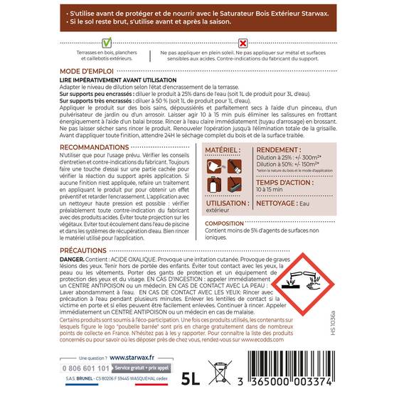 Starwax - DEGRISANT CONCENTRE POUR TERASSE EN BOIS 5L - Image 2