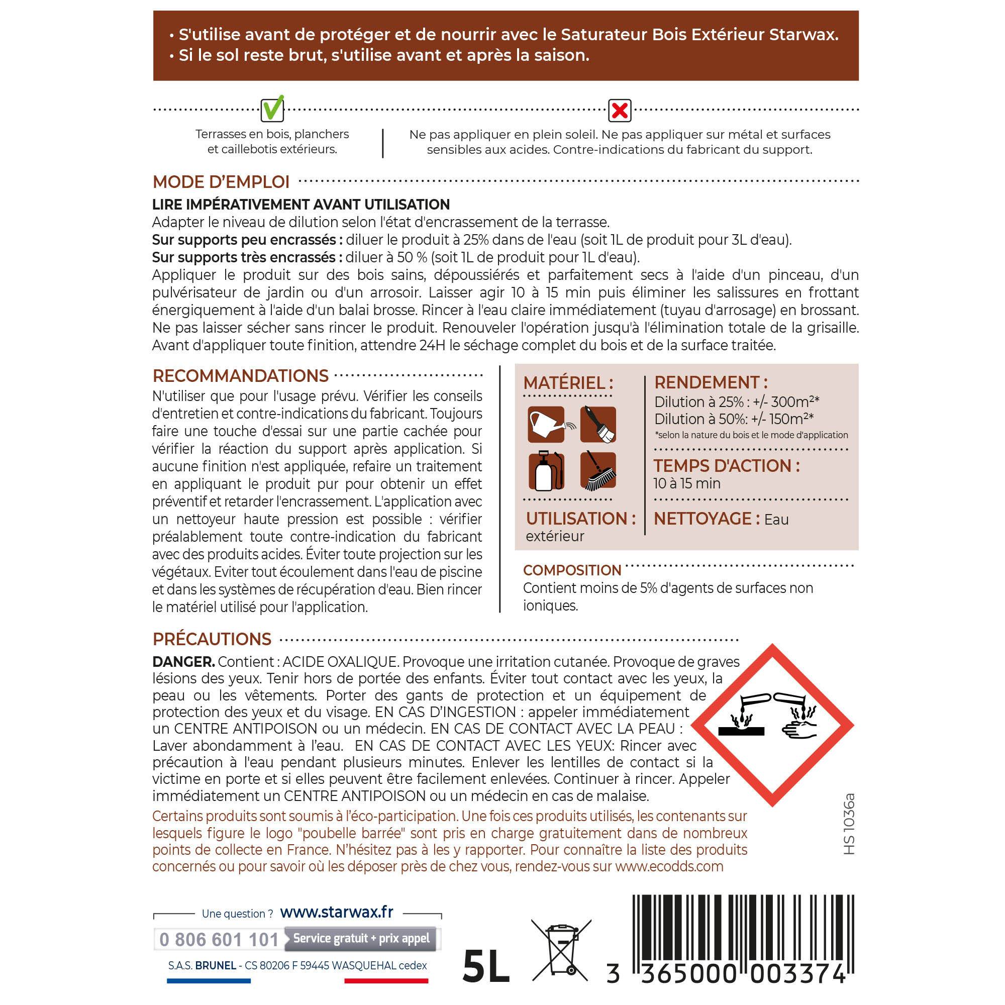 Starwax - DEGRISANT CONCENTRE POUR TERASSE EN BOIS 5L - Image 2