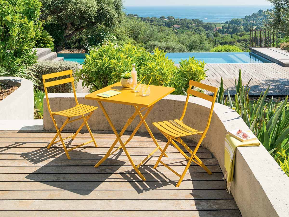 Hesperide - Table de jardin carrée moutarde – HESPERIDE - Image 4