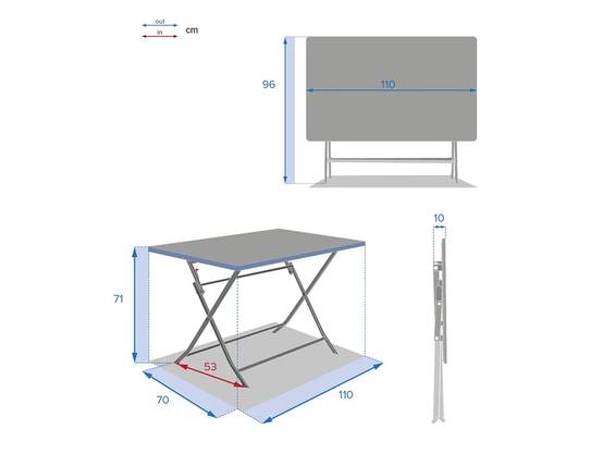Hesperide - Hesperide - Table Greensboro groseille - L.110 x l.70 x H.71 cm - Image 3