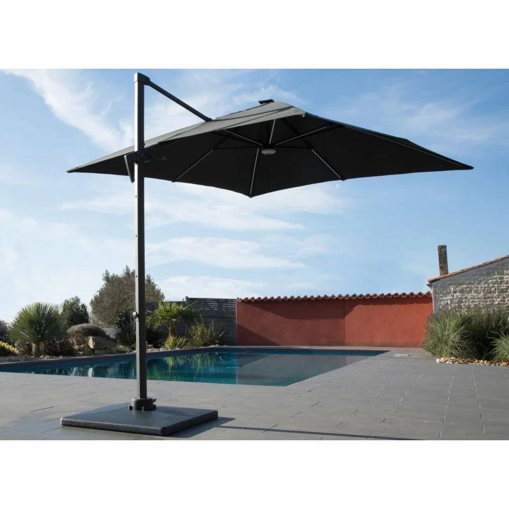 Pro Loisirs - Parasol déporté Aluminium gris - Proloisirs - Image 5