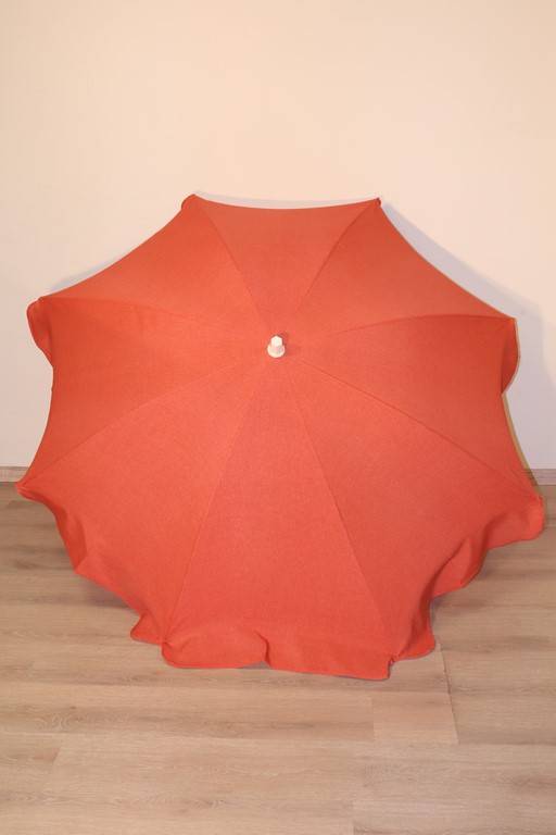 Ecloz - Ecloz - Parasol droit rond terre de sienne - Ø.180 cm