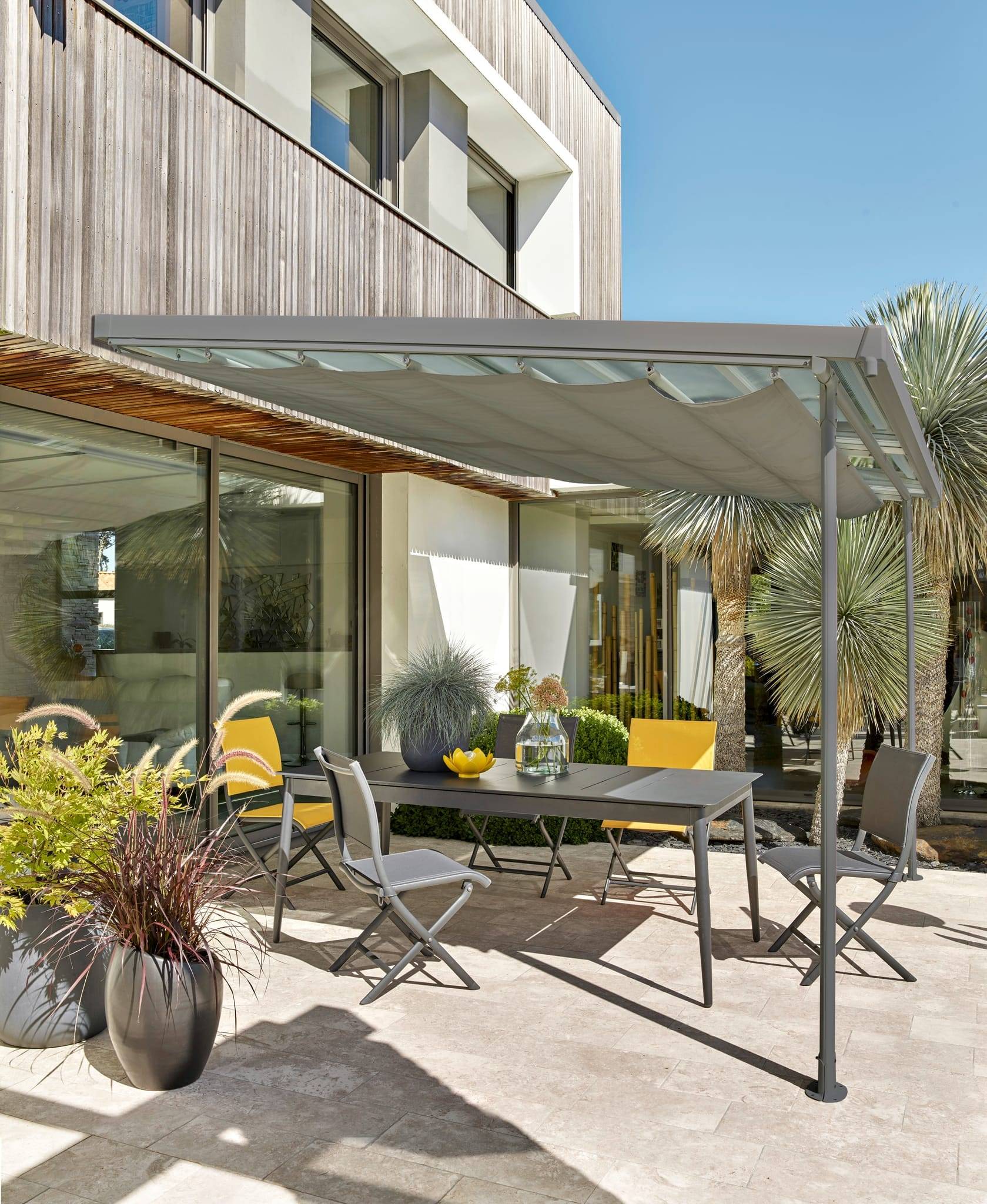 Couleurs du monde - Couleurs du monde - Pergola Odessa gris anthracite L.3 x l.3,60 m - Image 2