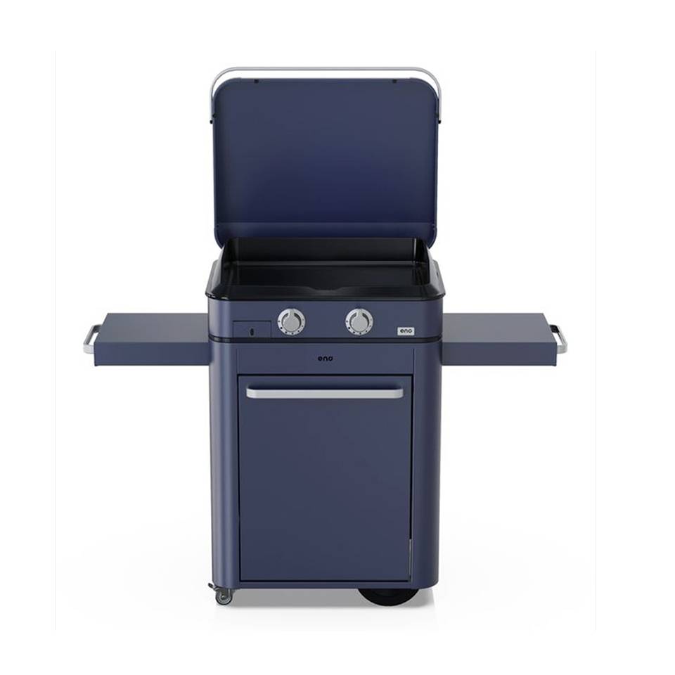 Eno - Plancha gaz 2 feux chariot couvercle fonte émaillée bleu Combo Enosign 65 Eno - Image 12