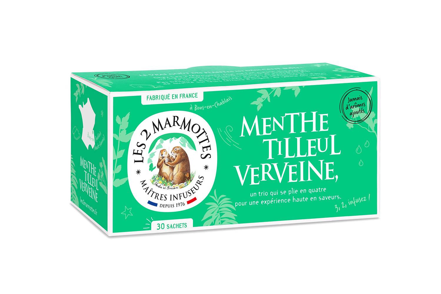 Les 2 Marmottes - Menthe Tilleul Verveine 42 g - Les 2 Marmottes - Image 1