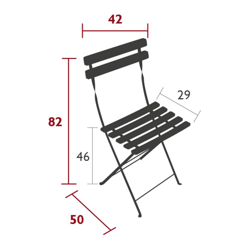 Fermob - Chaise de jardin pliante acier ocre rouge Bistro Fermob - Image 2