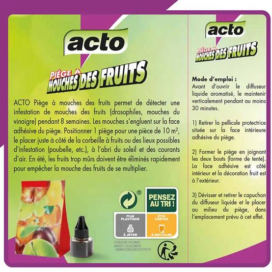 Piège À Mouches Des Fruits Imprégné De Glu Avec Diffuseur Liquide Aromatisé – ACTO - Image 4