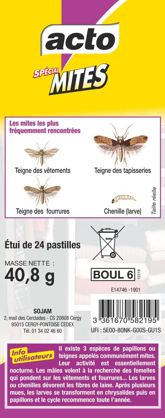 Acto - Pastilles Spécial Mites Textiles ACTO - Image 2