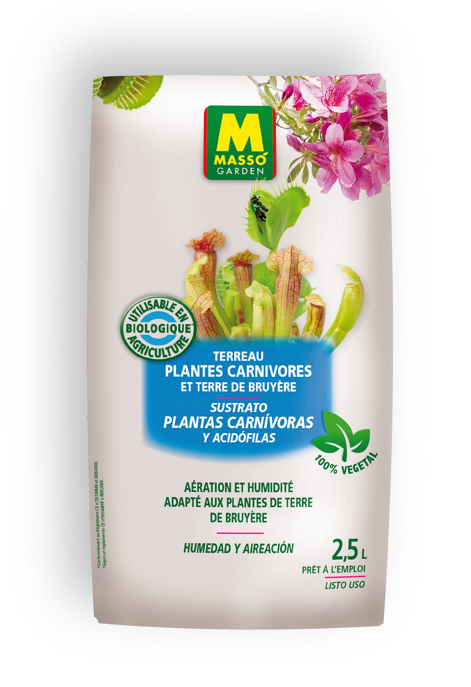 Substrat plantes carnivores acidophiles 2,5 L - MASSÓ GARDEN - Image 1