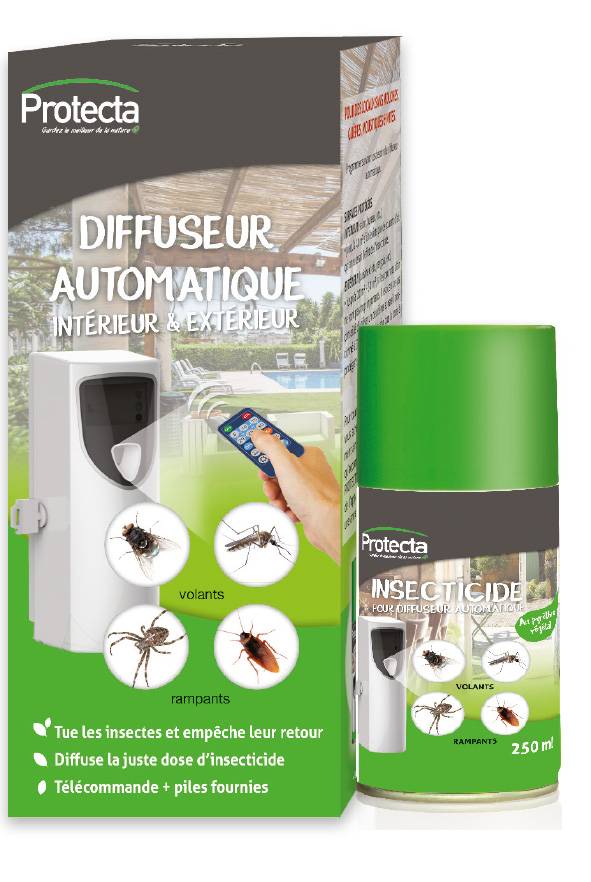 Protecta - Lot diffuseur automatique + aérosol insecticide 250 ml - Protecta
