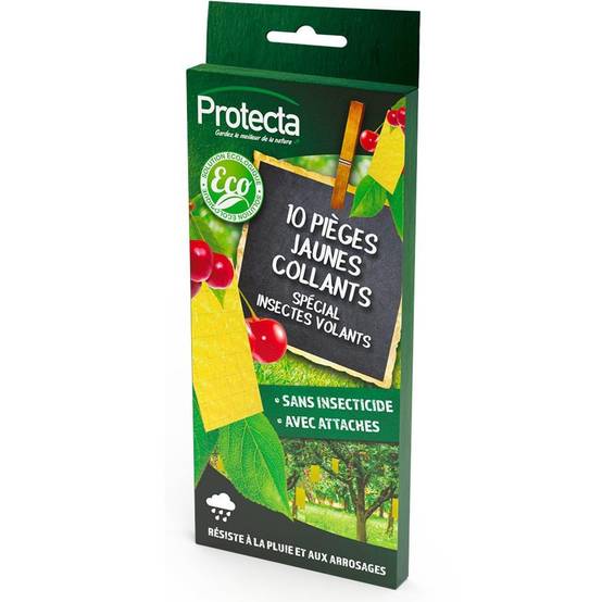 Protecta - 10 pièges jaunes collants special insectes volants 10x23cm - Protecta