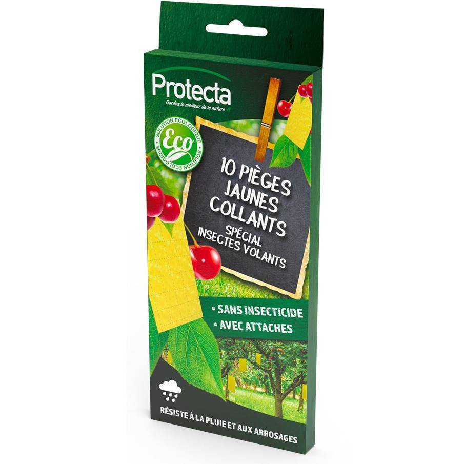Protecta - 10 pièges jaunes collants special insectes volants 10x23cm - Protecta