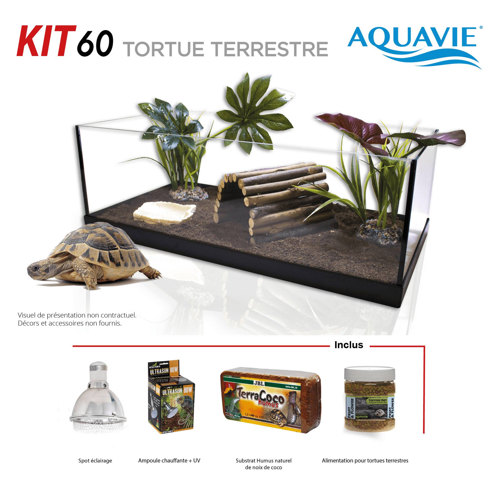 Aquavie - Aquavie - Kit tortue terra 80 équipé - L.80 x l.35 x H.25 cm - Image 1