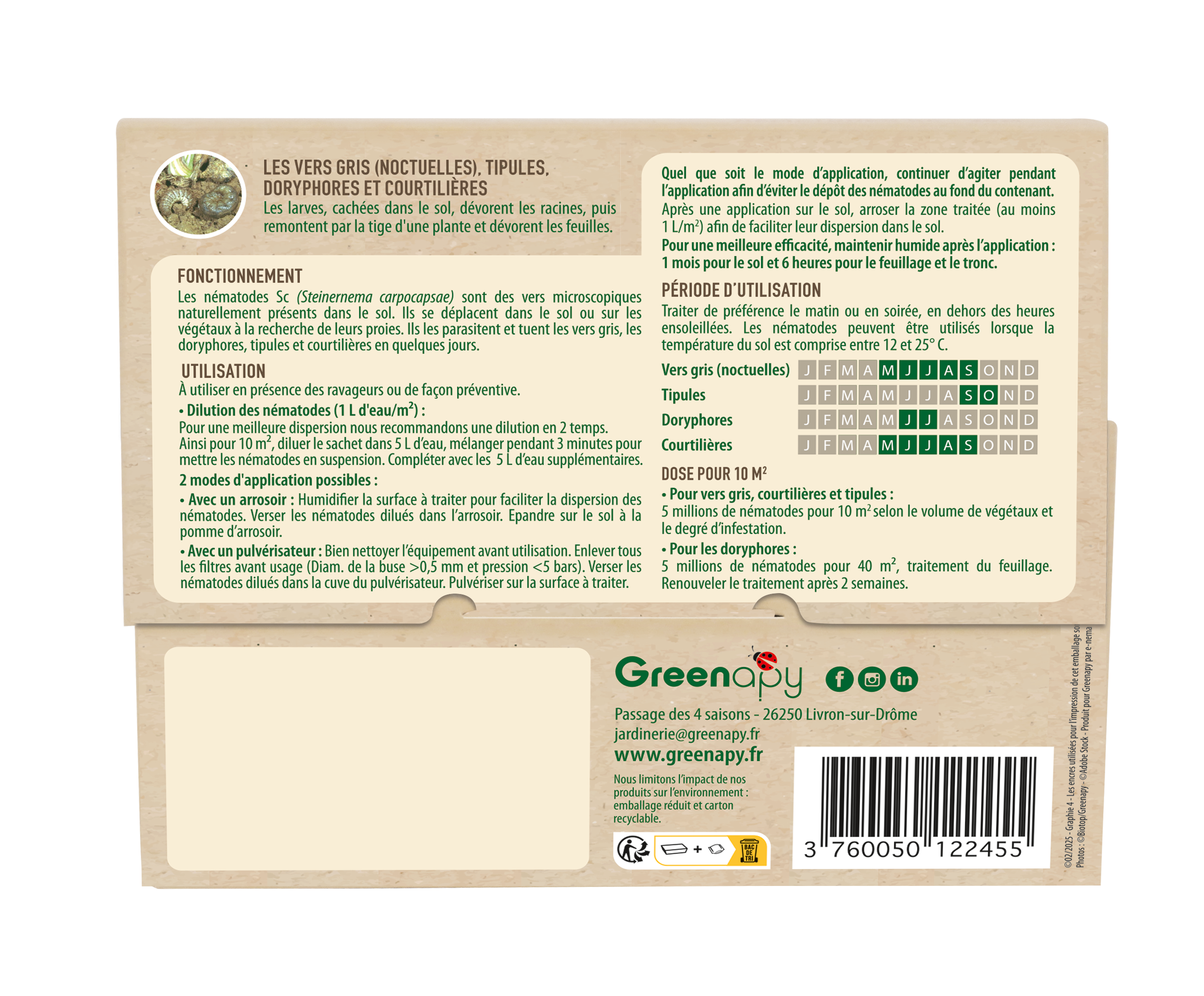Greenapy - Nématodes Steinernema carpocapsae Anti Vers gris et Doryphores boîte de 5 millions - Greenapy - Image 8