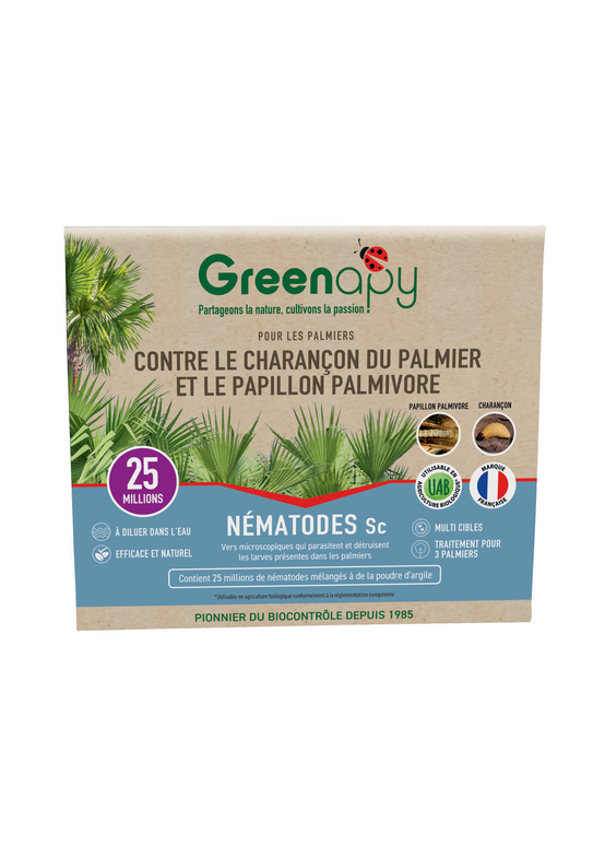 Greenapy - Nématodes utiles spécial ravageurs du palmier Steinernema carpocapsae boîte de 25 millions– Greenapy - Image 1