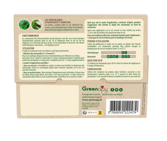 Greenapy - Nématodes anti vers blancs Heterorhabditis bacteriophora boîte de 25 millions - Greenapy - Image 9