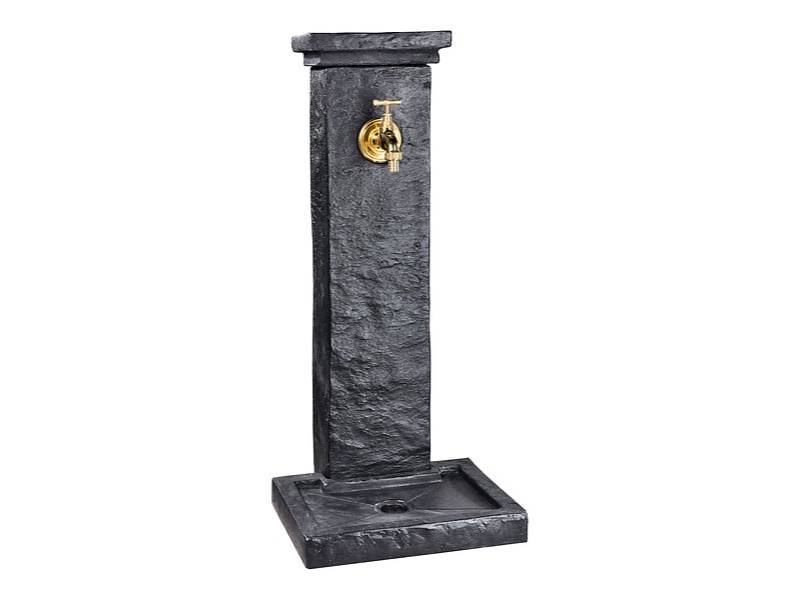 Fontaine borne pierre reconstituée anthracite H 82,5 cm – HAIRIE - Image 2
