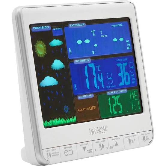 Station météo numérique ss fil écran LCD coul blanc/silver L.15 cm H.12.3 cm - La crosse technology - Image 3