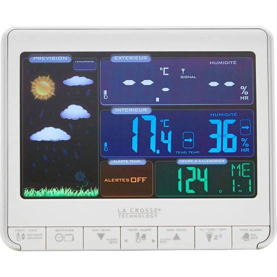 Station météo numérique ss fil écran LCD coul blanc/silver L.15 cm H.12.3 cm - La crosse technology - Image 8