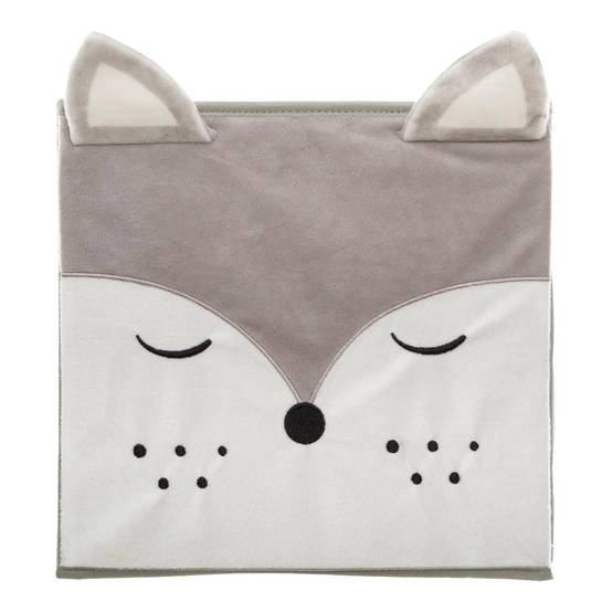 Bac de rangement renard velours gris L 29 cm l 29 cm H 29 cm - ATMOSPHERA - Image 6