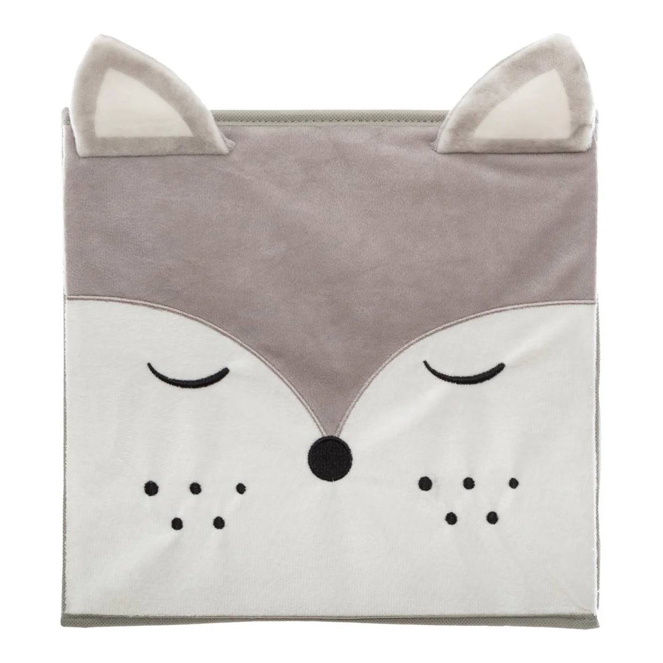 Bac de rangement renard velours gris L 29 cm l 29 cm H 29 cm - ATMOSPHERA - Image 6