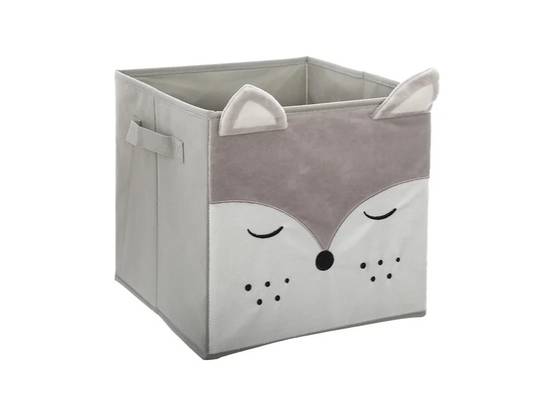 Bac de rangement renard velours gris L 29 cm l 29 cm H 29 cm - ATMOSPHERA - Image 7
