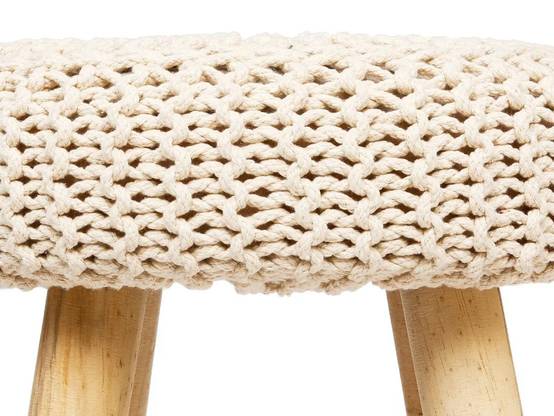 Tabouret Suzette bois coton polyéthylène - ATMOSPHERA - Image 1
