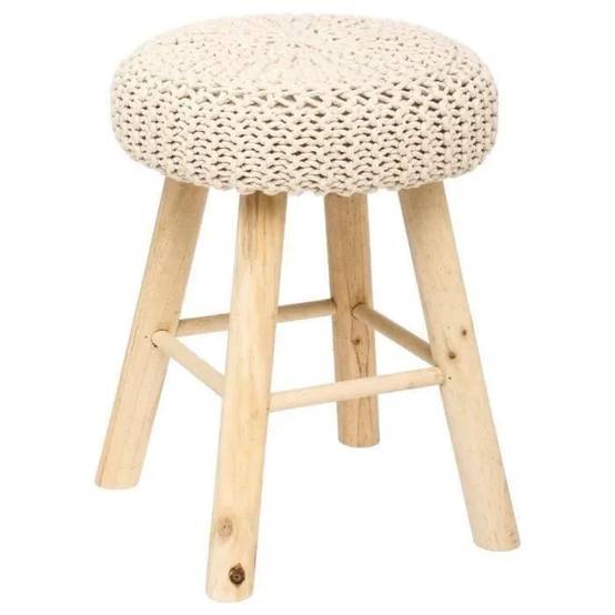 Tabouret Suzette bois coton polyéthylène - ATMOSPHERA - Image 7