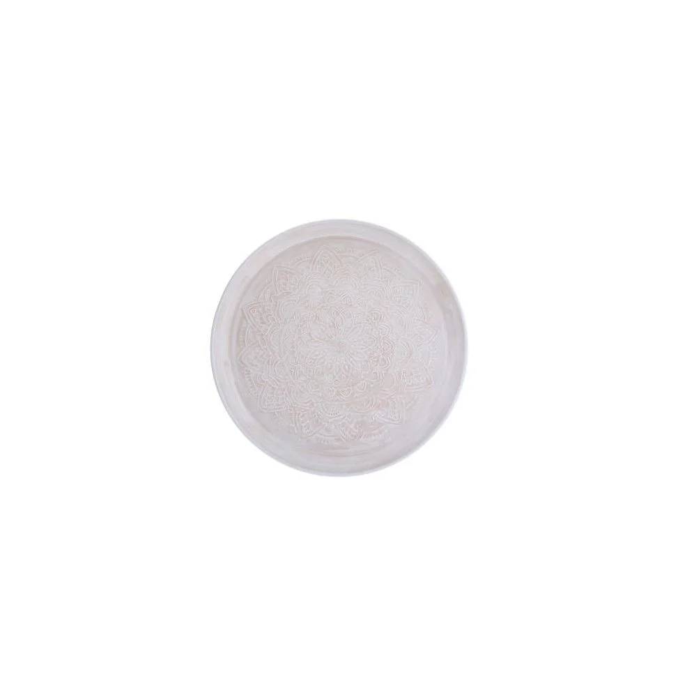 Plateau mandala rond métal multicolore Ø 41 cm
